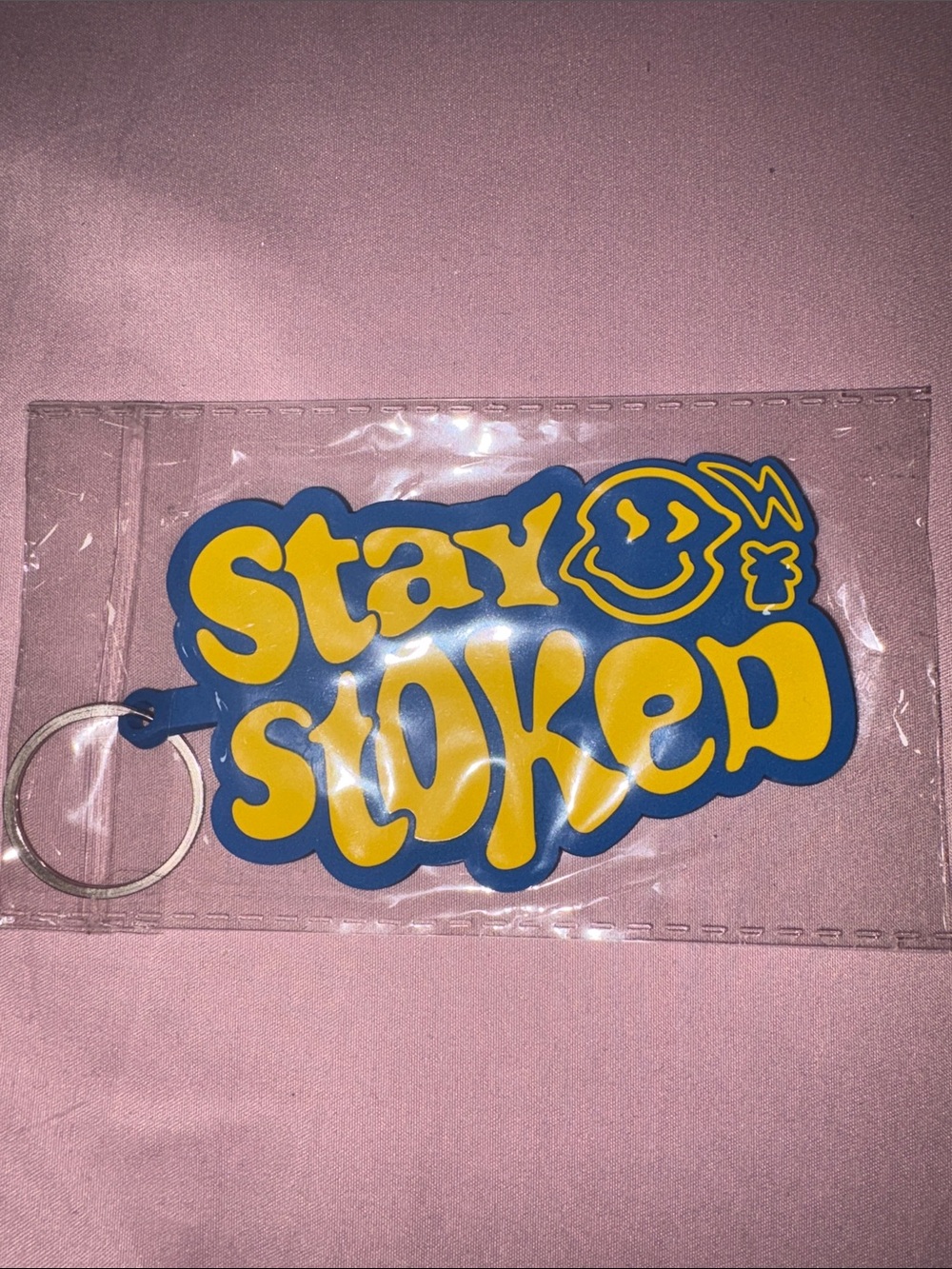 Stay Stoked Yellow & Blue Keychain Phone Charm